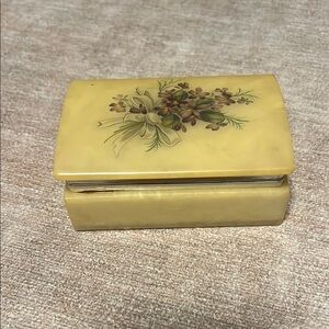 Vintage Alabaster Trinket or Jewelry Box